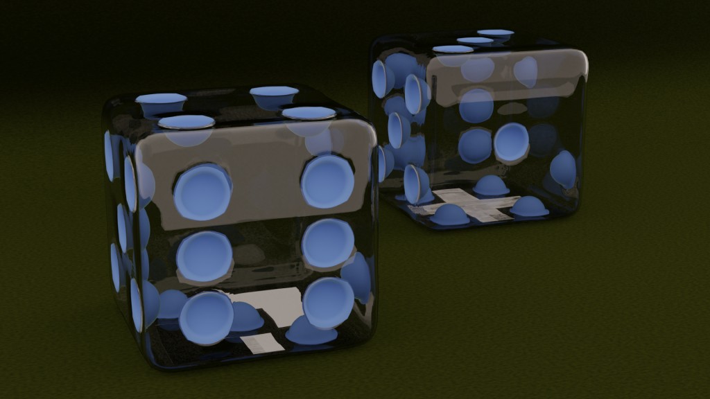 pair of glass dice with inset spots preview image 1